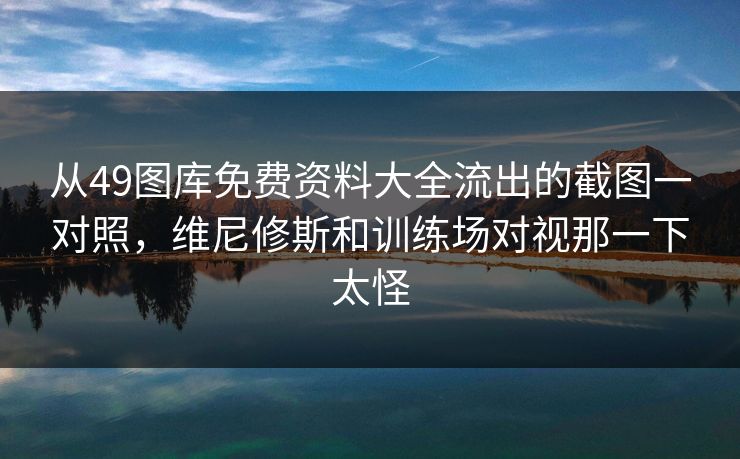 从49图库免费资料大全流出的截图一对照，维尼修斯和训练场对视那一下太怪