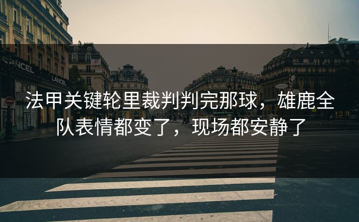 法甲关键轮里裁判判完那球，雄鹿全队表情都变了，现场都安静了