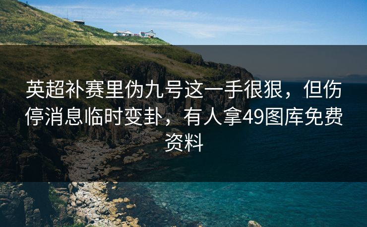 英超补赛里伪九号这一手很狠，但伤停消息临时变卦，有人拿49图库免费资料